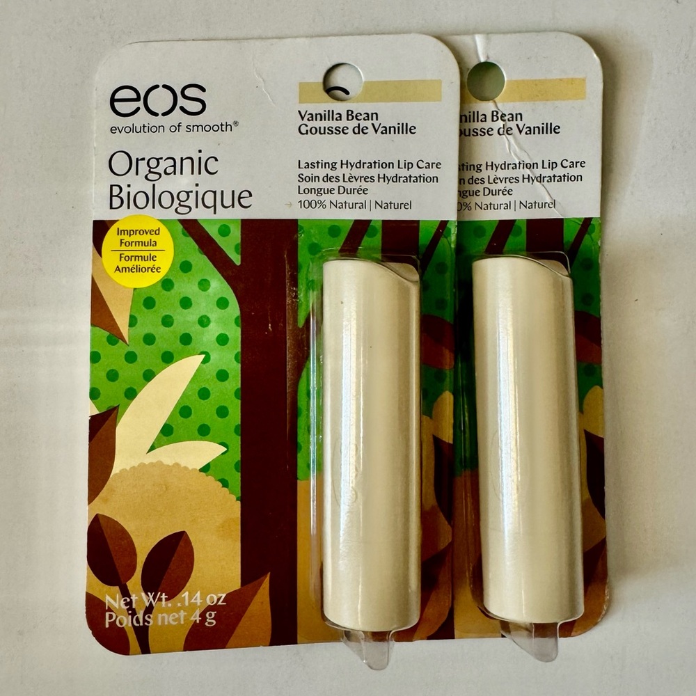 2Pk - eos 100% Natural & Organic Lip Balm Stick - Vanilla Bean | 0.14 oz